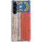North Carolina Flag Dark Wood Galaxy S24 FE Clear Case